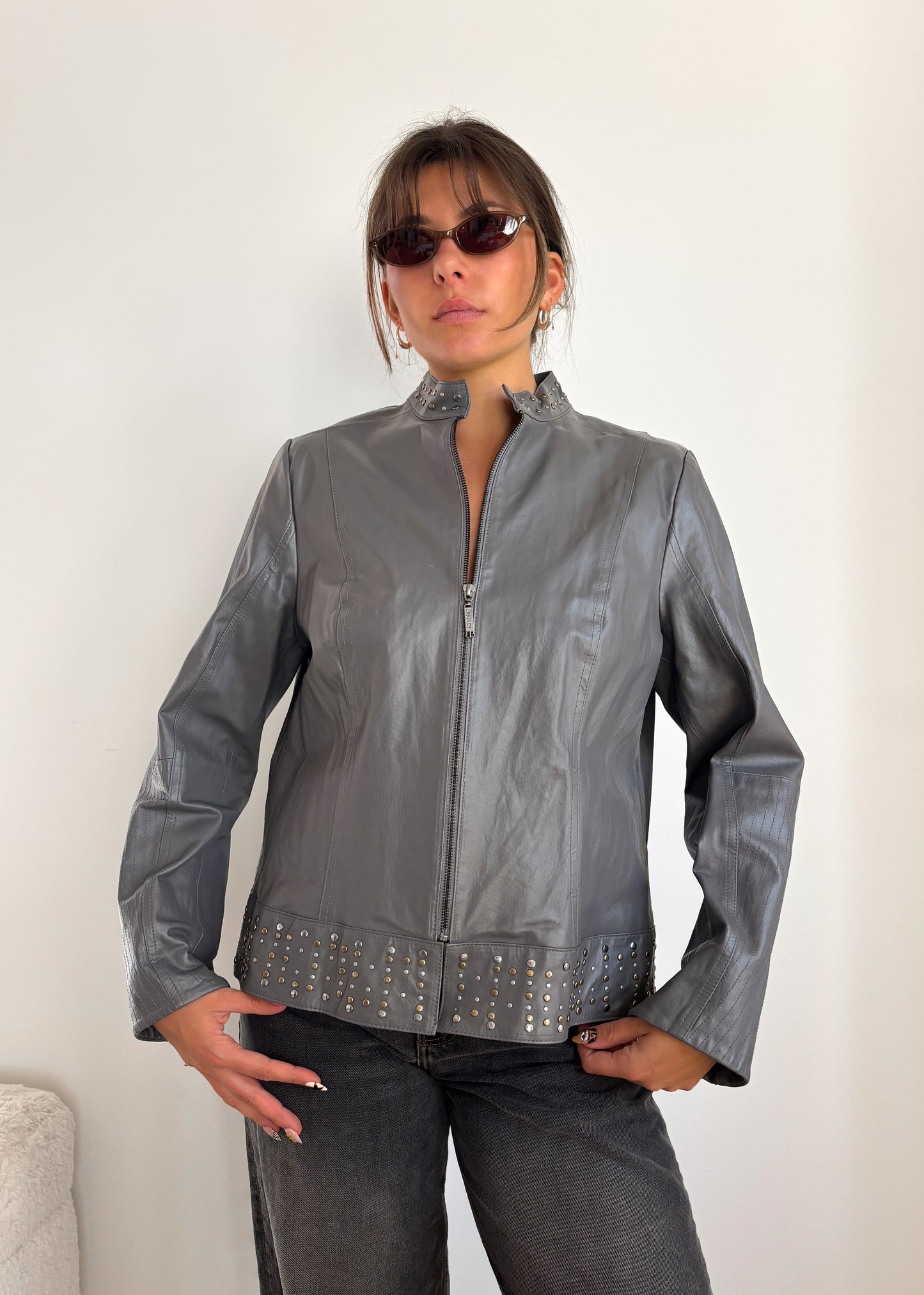 Grey Studded Jacket