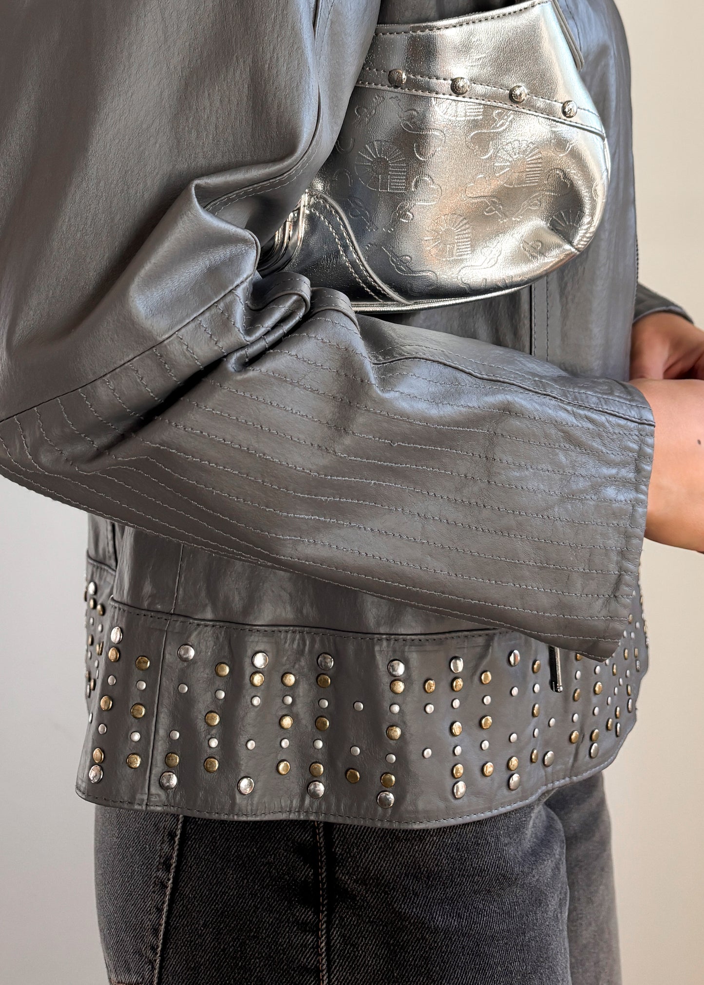 Grey Studded Jacket