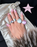 Pink Cat's Eye Ring