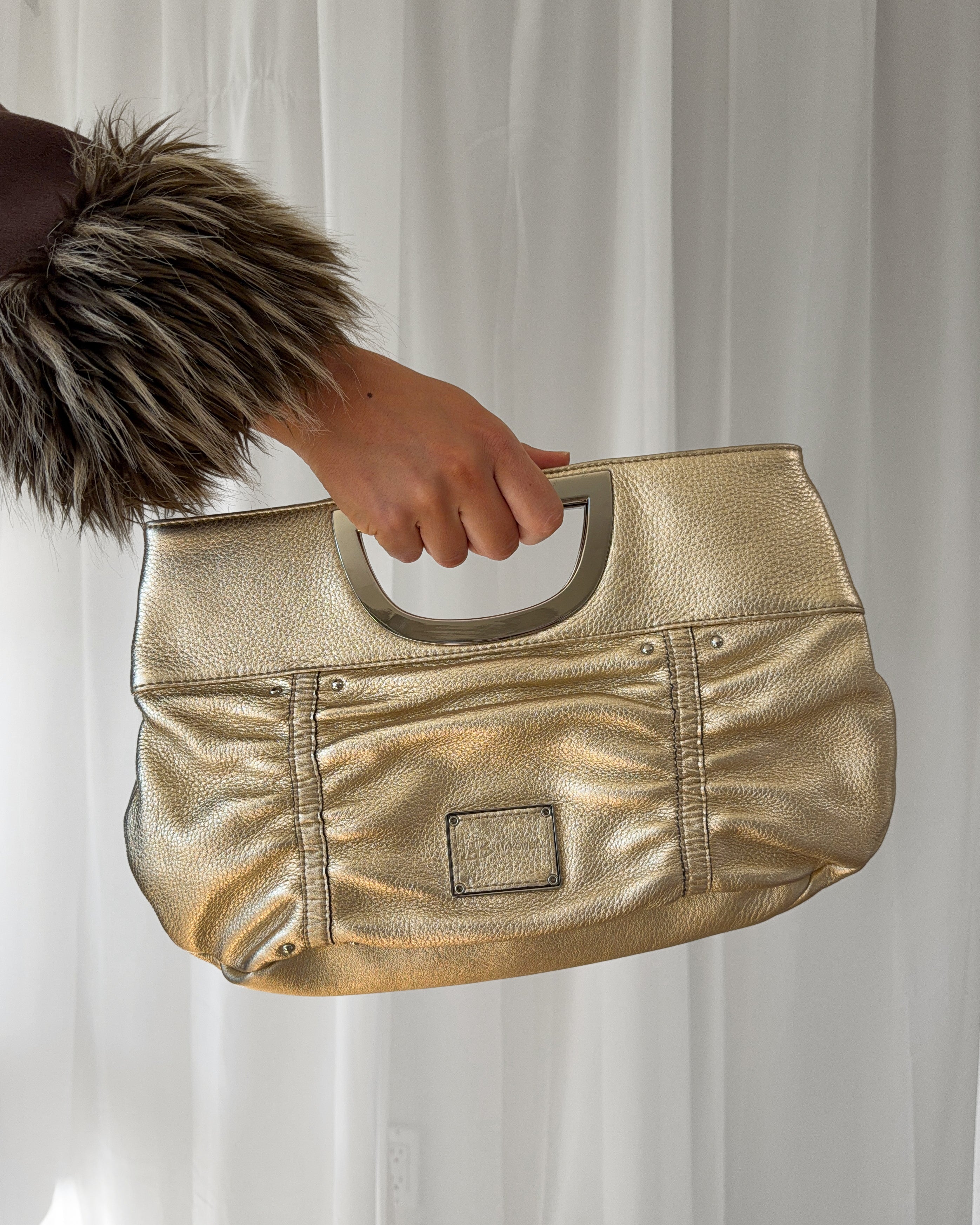 B Makowski Gold Clutch