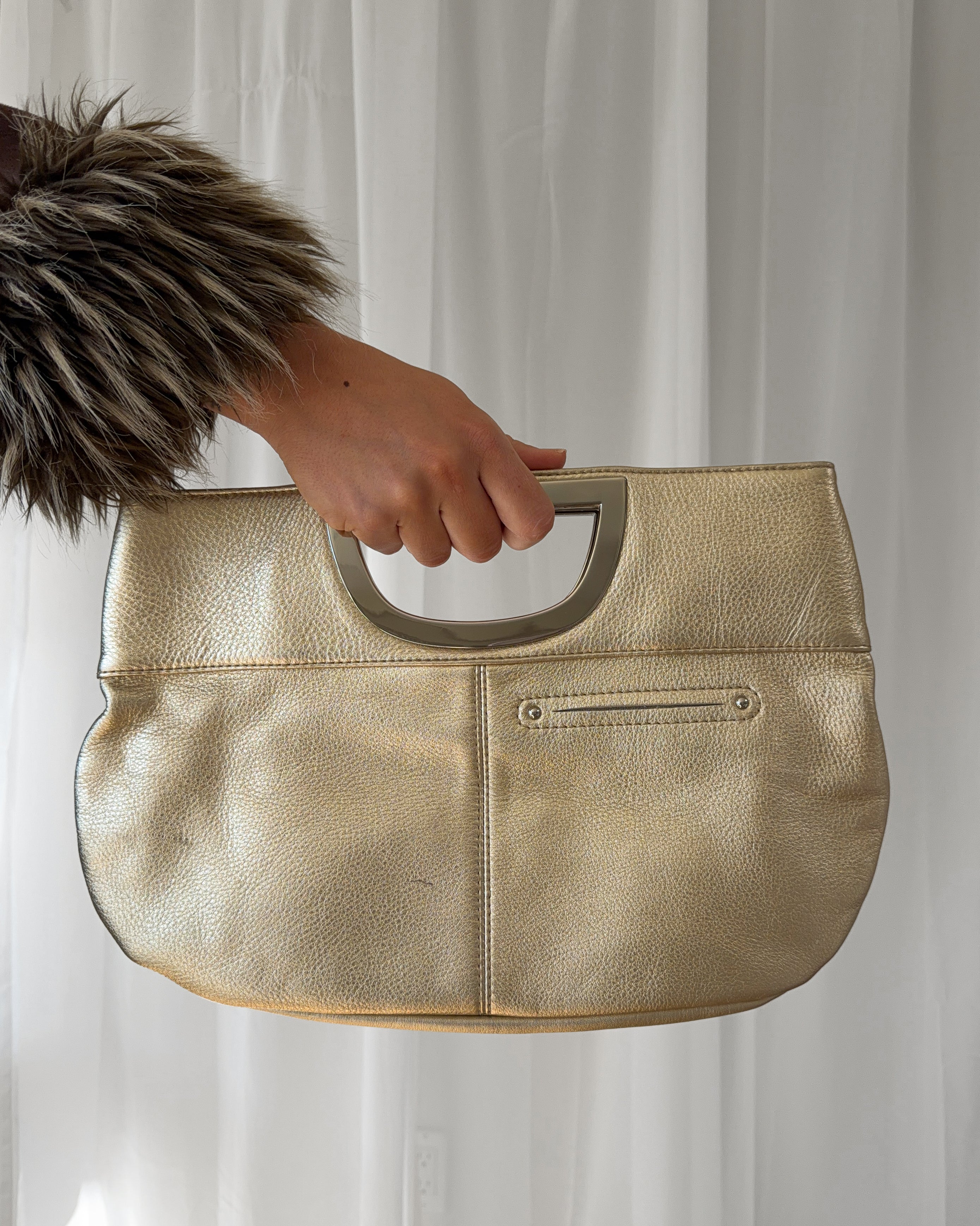 B Makowski Gold Clutch