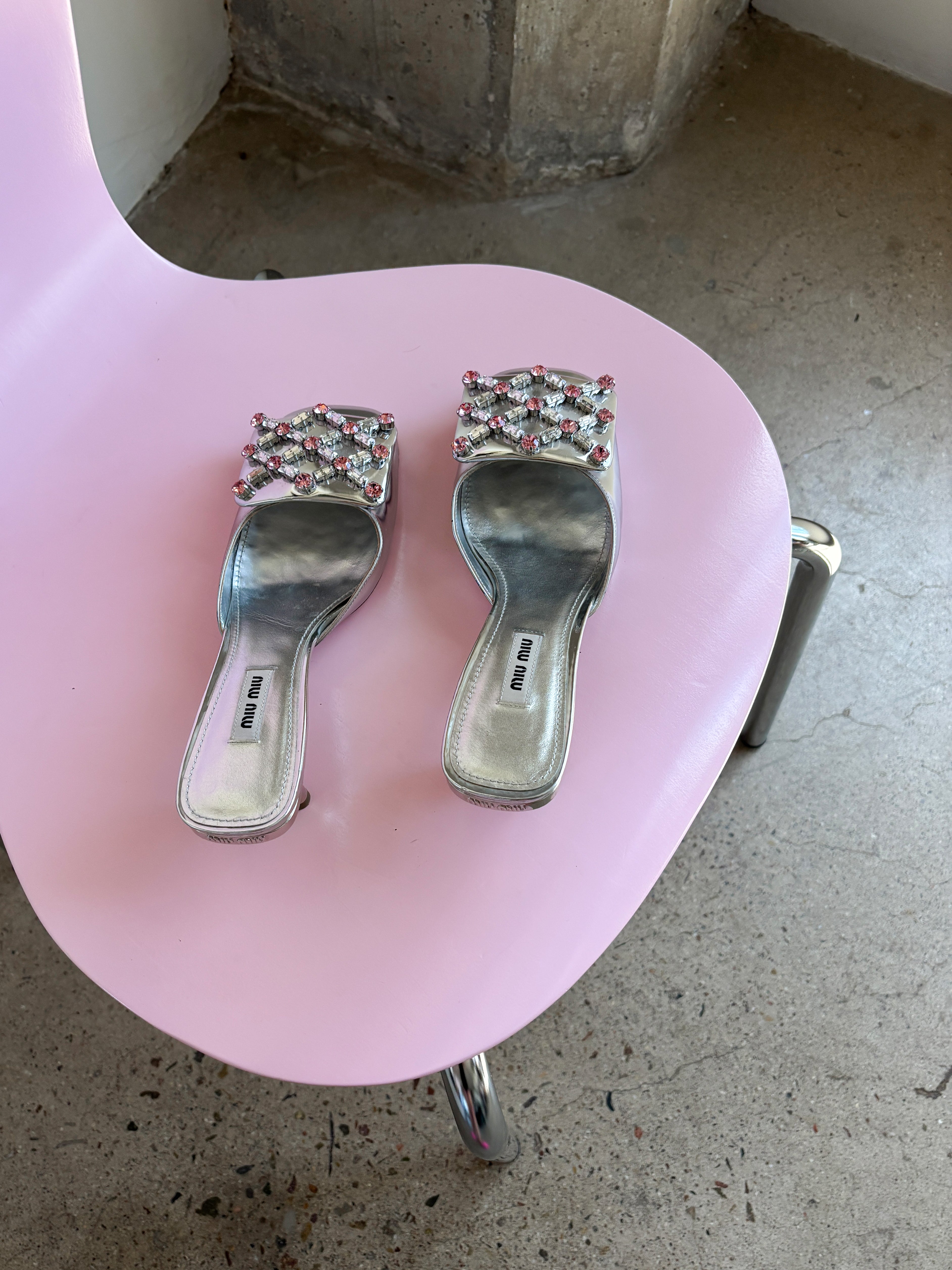 Miu Miu Crystal Mules