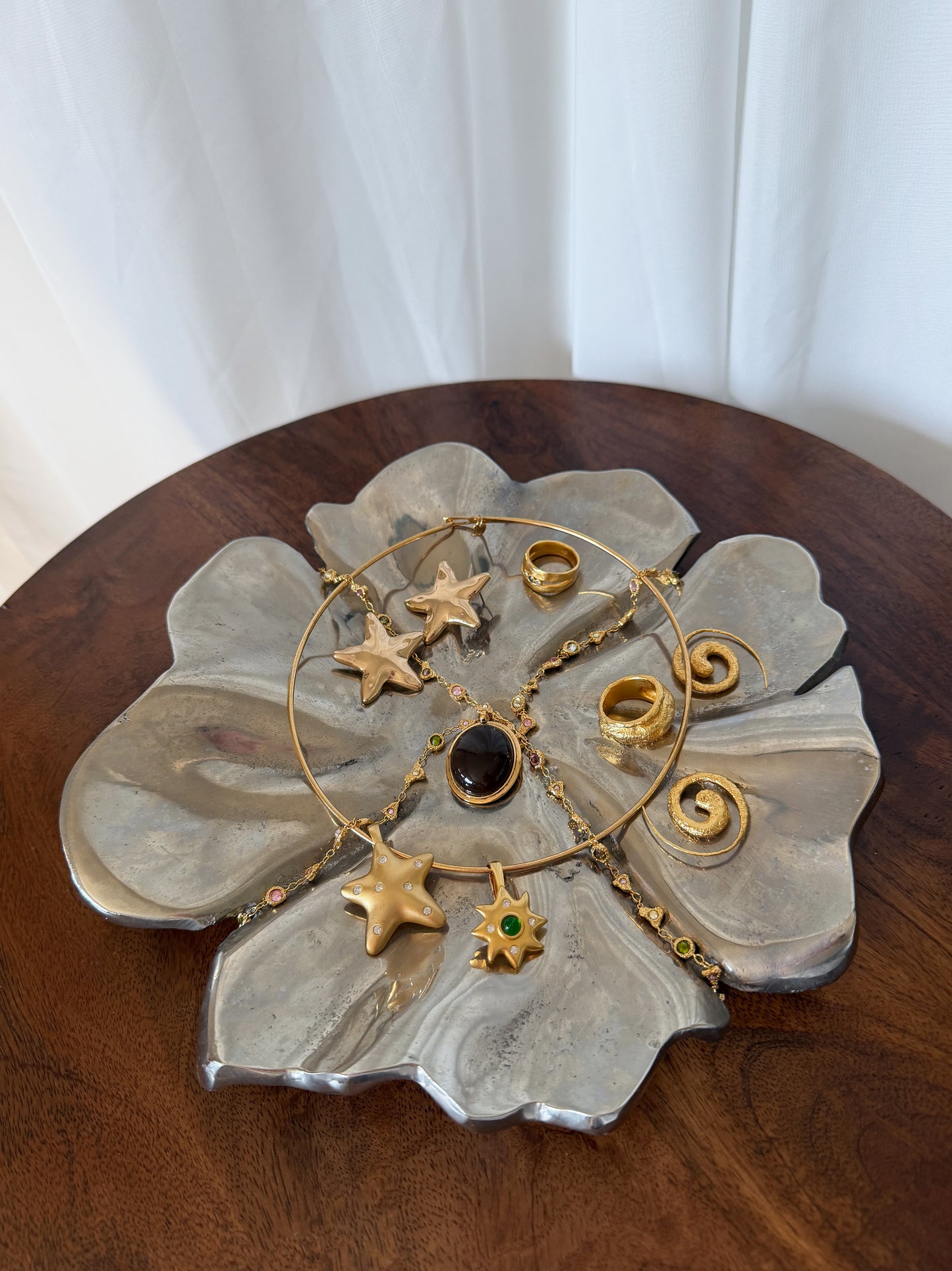 Silver Flower Tray