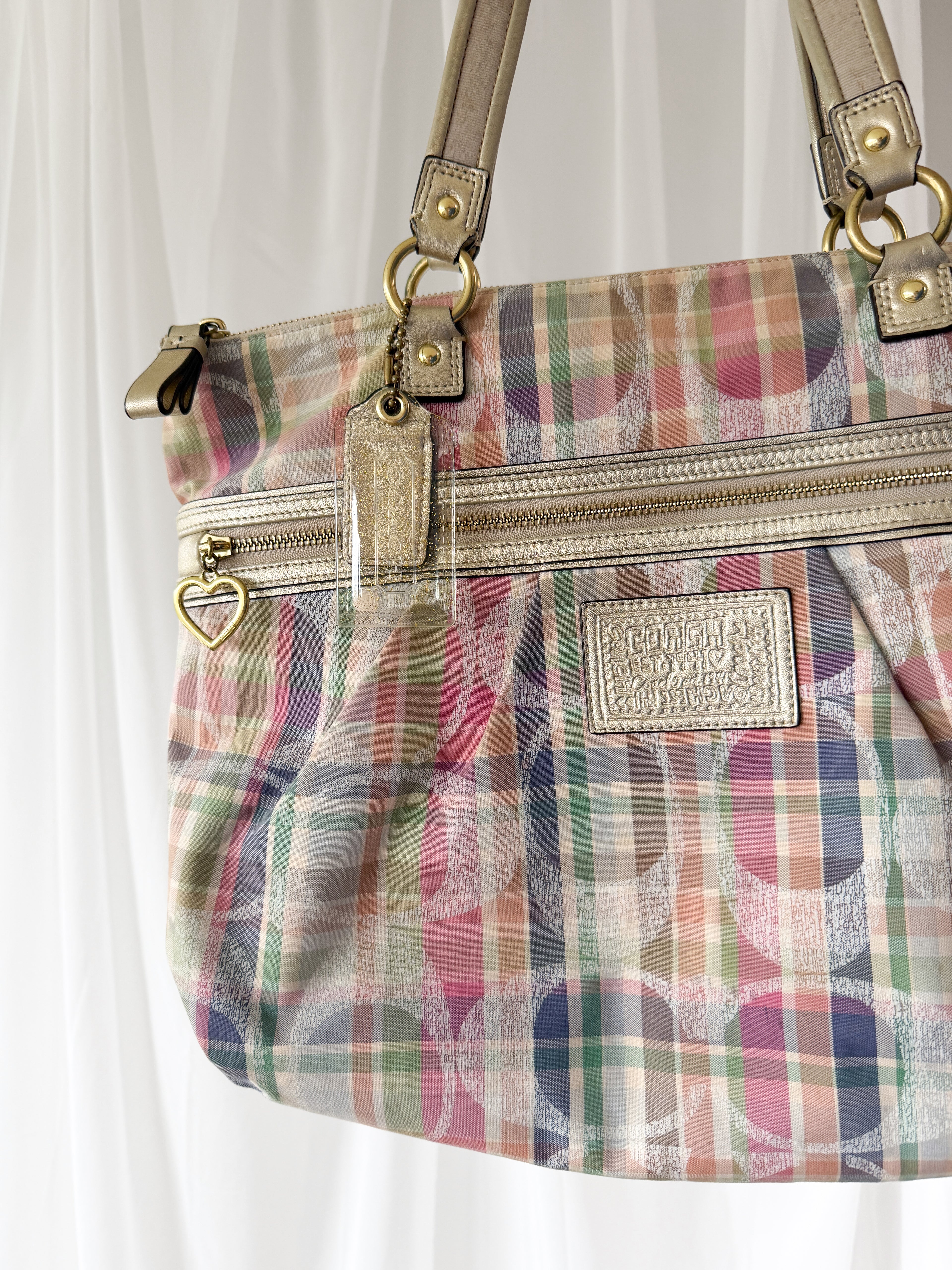 Coach Plaid Tote Bag