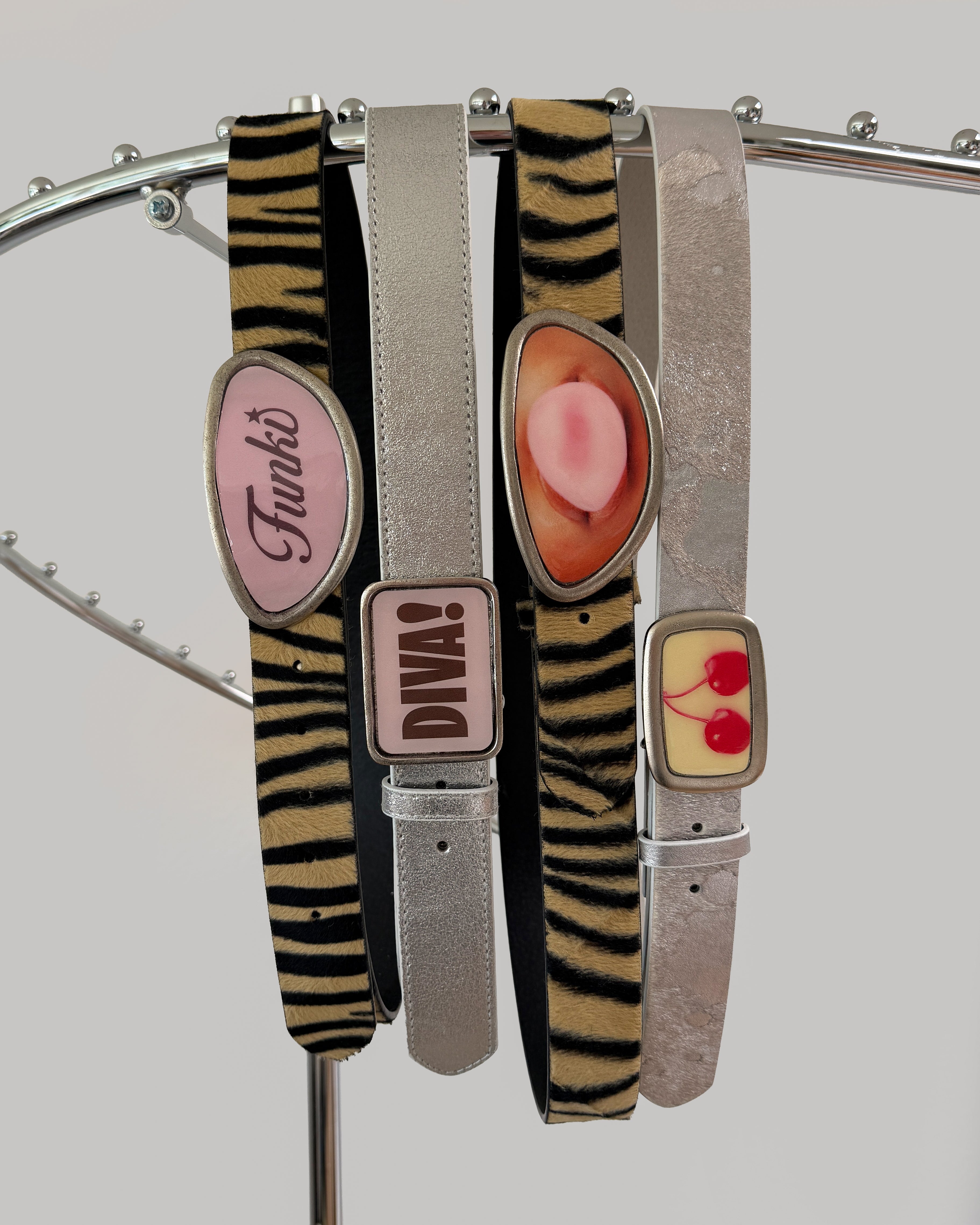 Silver Cherries Belt