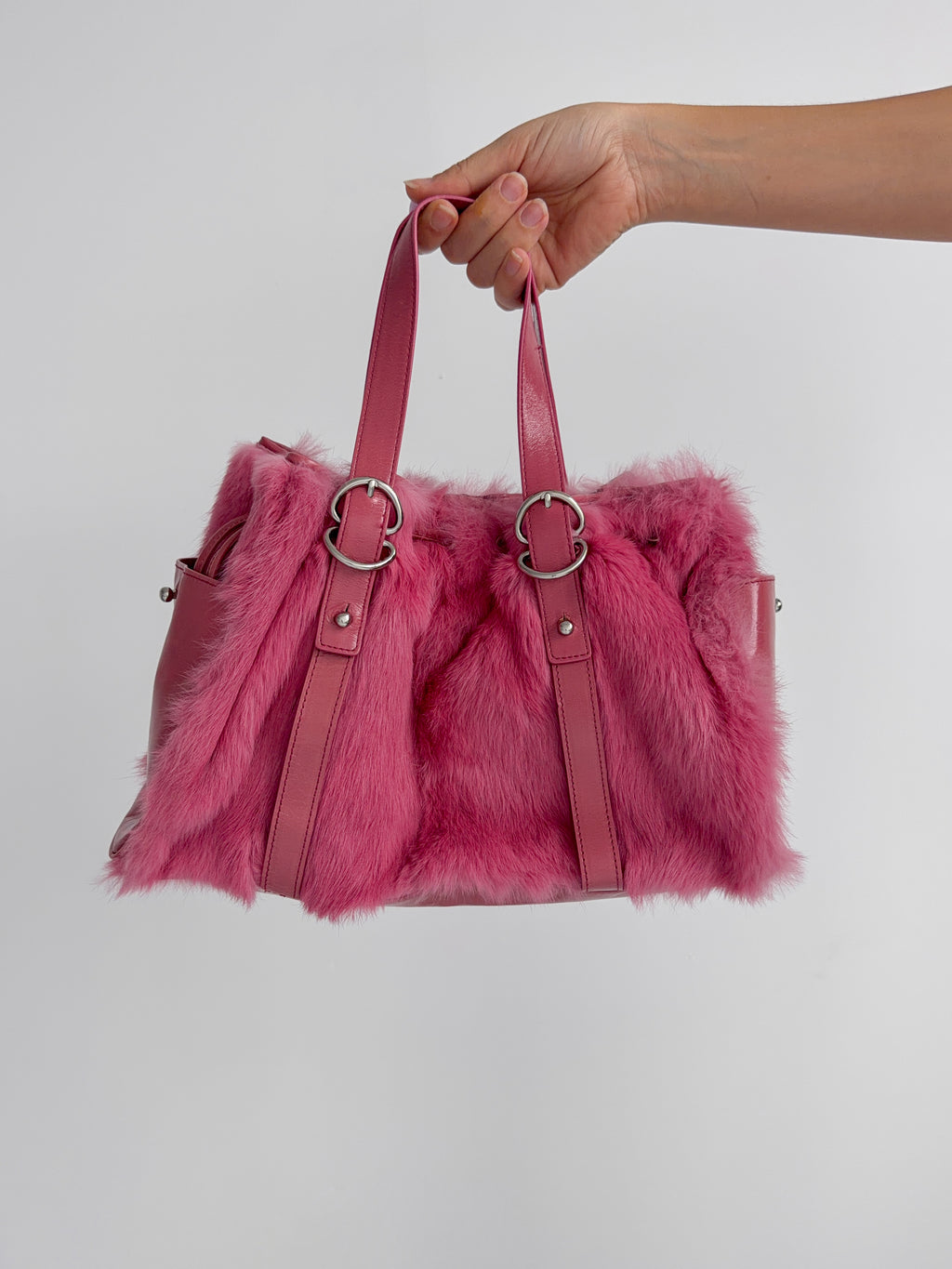 Pink Fur Tote