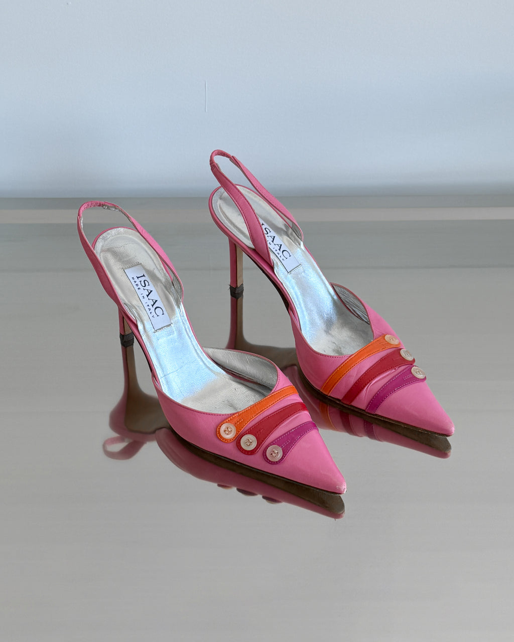 Pink Button Heels