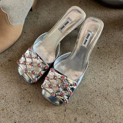 Miu Miu Crystal Mules