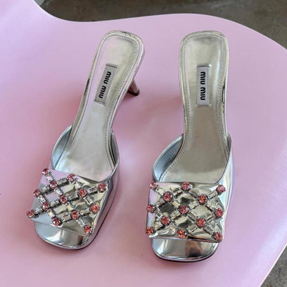 Miu Miu Crystal Mules