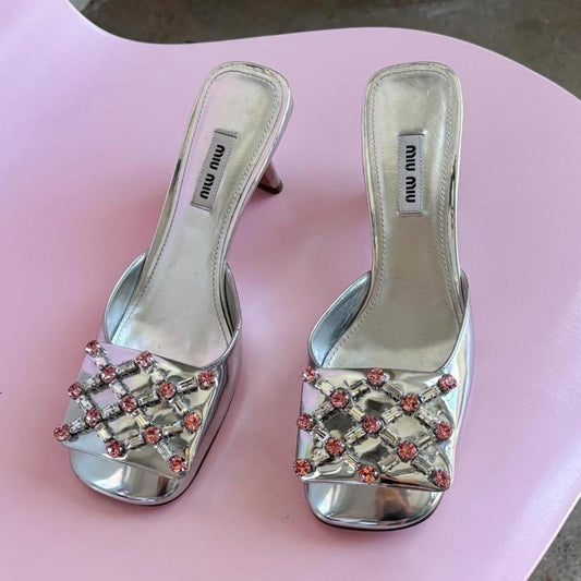 Miu Miu Crystal Mules