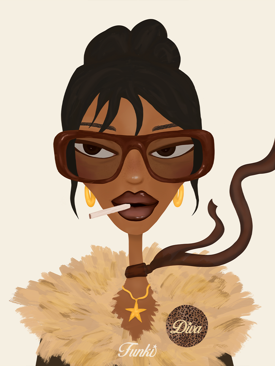 Funki Girl art print 'She's A Diva'